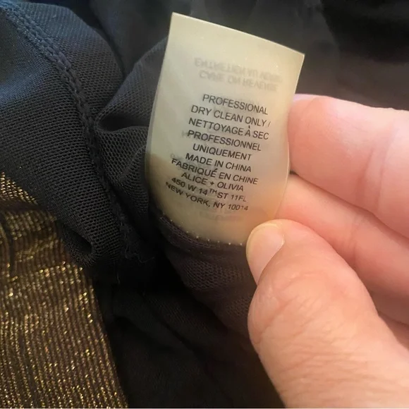 Alice + Olivia Gold Bronze Dress Back Mesh Detail size 6 - Picture 8 of 15